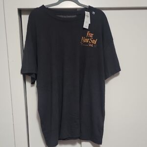 Hollister Free Your Soul Charcoal Graphic Crew Neck Tee Shirt